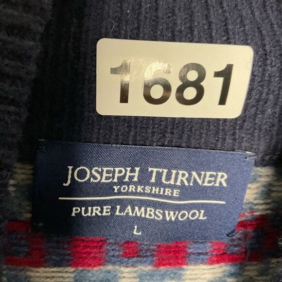 Vintage Joseph Turner Sweater Men’s Large Lambswool Fair Isle Pattern Intarsia - Picture 2 of 9